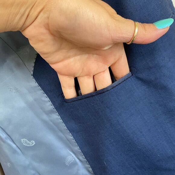 Bartorelli Napoli Blue Wool Notch Lapel Two Button Blazer Jacket 56R - Picture 13 of 15